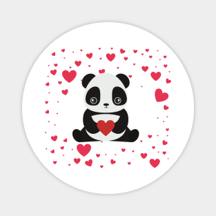 Dabbing Panda heart Magnet